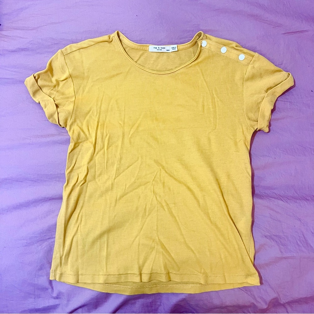 Rag & Bone Yellow Knit T-Shirt
